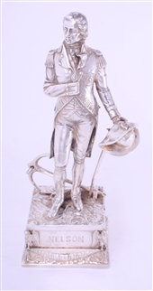 NELSON: A fine and rare Edwardian silver model of Admiral Lord Nelson