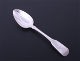 A George IV fiddle pattern sterling dessert spoon
