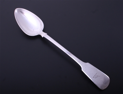 A George IV fiddle pattern sterling silver gravy spoon