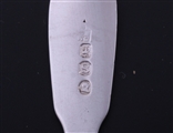 A set of ten George III fiddle pattern sterling silver tea spoons