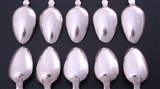 A set of ten George III fiddle pattern sterling silver tea spoons