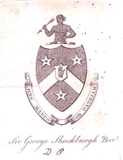 An 18th century armorial bookplate for Shuckburgh
