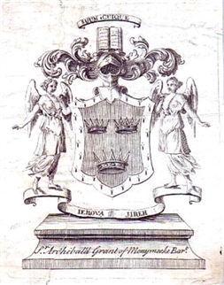 An 18th century armorial bookplate for Grant