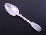 PAUL STORR: A George III fiddle and thread pattern sterling silver table spoon