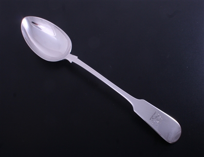 A Victorian provincial fiddle pattern sterling silver basting spoon