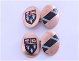A pair of Vintage 9ct gold and enamel Old Etonian cufflinks