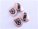 A pair of Vintage 9ct gold and enamel Old Etonian cufflinks