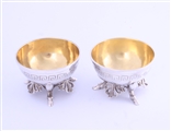 A pair of Victorian sterling silver salt cellars