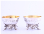 A pair of Victorian sterling silver salt cellars