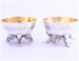 A pair of Victorian sterling silver salt cellars