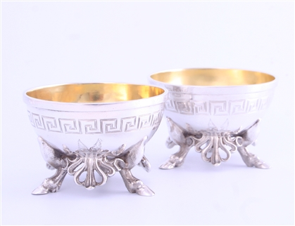 A pair of Victorian sterling silver salt cellars