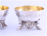 A pair of Victorian sterling silver salt cellars