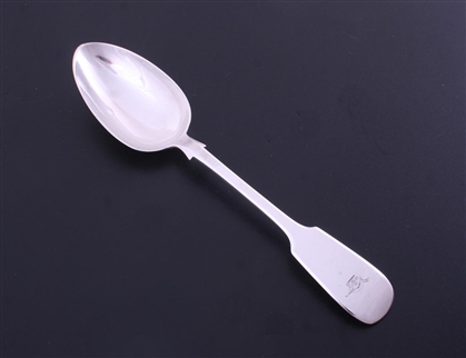 A Victorian provincial fiddle pattern sterling silver table spoon