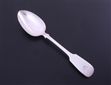 A Victorian provincial fiddle pattern sterling silver table spoon