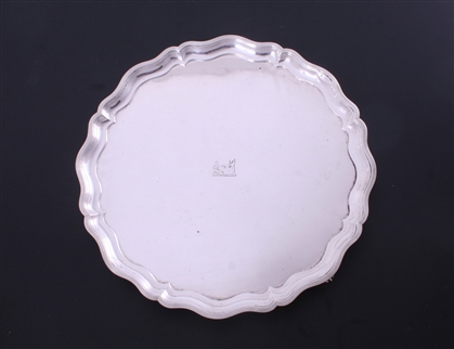 An Edwardian sterling silver salver