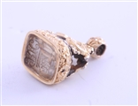 A 19th century gold and intaglio citrine fob seal