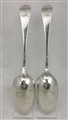 Pair of George III Antique Sterling Silver Hanoverian pattern table spoons. 1763