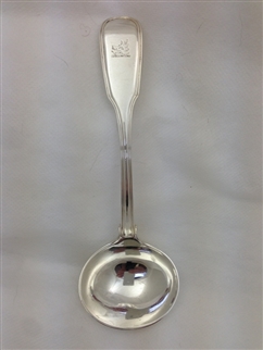 William IV Antique Sterling Silver Fiddle and Thread Pattern Sauce Ladle 1833