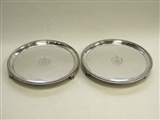 PAIR GEORGIAN GEO. III SILVER SALVERS / TRAYS LONDON 1786 (ARMS OF PICKERING)