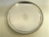 PAIR GEORGIAN GEO. III SILVER SALVERS / TRAYS LONDON 1786 (ARMS OF PICKERING)
