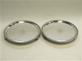 PAIR GEORGIAN GEO. III SILVER SALVERS / TRAYS LONDON 1786 (ARMS OF PICKERING)