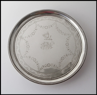 An 18C Georgian Irish Silver Card Tray /Salver  by Joseph Jackson