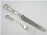 Victorian silver private die Knife & Fork