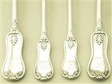 fine and impressive antique Victorian Scottish sterling silver Kings pattern flatware service for twelve persons