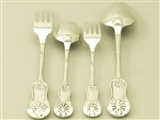 fine and impressive antique Victorian Scottish sterling silver Kings pattern flatware service for twelve persons