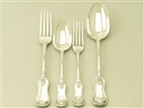 fine and impressive antique Victorian Scottish sterling silver Kings pattern flatware service for twelve persons
