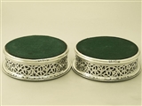 n exceptional, fine and impressive set of four antique Georgian English sterling silver coasters made by Robert Hennell I & Samuel Hennell