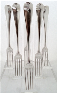 George III hallmarked Sterling Silver Set of Six Hanoverian Pattern Forks 1763