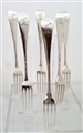 George III hallmarked Sterling Silver Set of Six Hanoverian Pattern Forks 1763