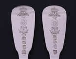 NELSON: Rare pair of George III fiddle pattern sterling silver table forks