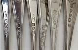 Antique George IV and Victorian Sterling Silver Assembled group of FIVE Old English Thread Pattern Dessert Forks 1827, 1838-42
