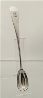 Antique Victorian hallmarked Sterling Silver Old English  Pattern long handled Condiment Spoon 1883