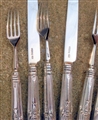 Antique Sterling Silver Georgian Set of Six Kings Pattern Dessert Knives and Six Dessert Forks 1827 & 1834