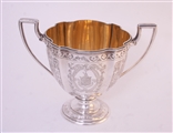 A Victorian three piece sterling silver tea set