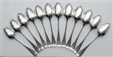 Antique Victorian Sterling Silver Set Twelve Old English Pattern Tablespoons 1882