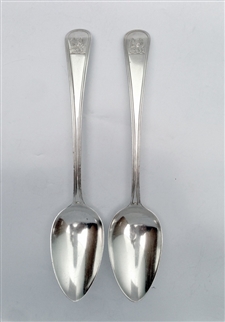 Antique George III Old English Thread Pattern Set of Four Dessert Spoons 1813