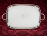 King's Dragoon Guards: Fine and rare George III two handled silver presentation tray
