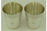 Pair of Scottish George III sterling silver crested Beakers