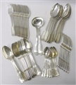 A Victorian service of fiddle and thread pattern silver cutlery