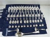 KINGS PATTERN 99 Piece SILVER CANTEEN CUTLERY FLATWARE SERVICE, London 1910