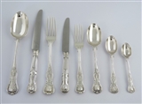 KINGS PATTERN 99 Piece SILVER CANTEEN CUTLERY FLATWARE SERVICE, London 1910