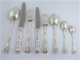 KINGS PATTERN 99 Piece SILVER CANTEEN CUTLERY FLATWARE SERVICE, London 1910