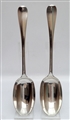 Pair Antique Victorian Sterling Silver Rat-tail Tablespoons, 1900