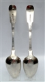 A Pair of Antique hallmarked Sterling Silver George III Fiddle Pattern Long Handled table Spoons 1816
