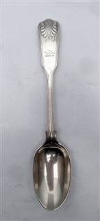 Antique Sterling Silver Victorian Fiddle Thread and Shell Tea Spoon 1894