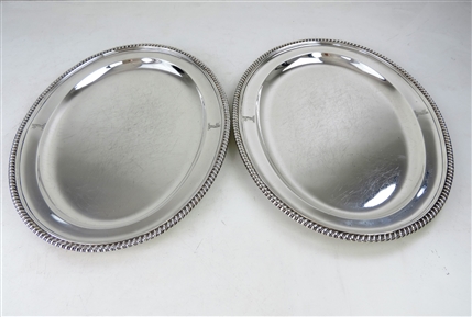 Fine pair of George III sterling silver meat dishes